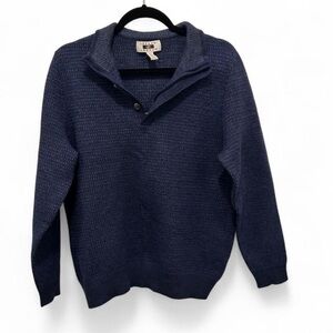 Joseph Abboud Navy Merino Wool Blend Quarter Zip Sweater Sz S Tagged XXL Preppy